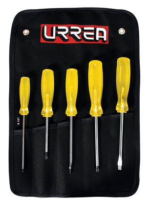 Juego de 5 Desarmadores Ámbar Combinado Urrea JBUD01