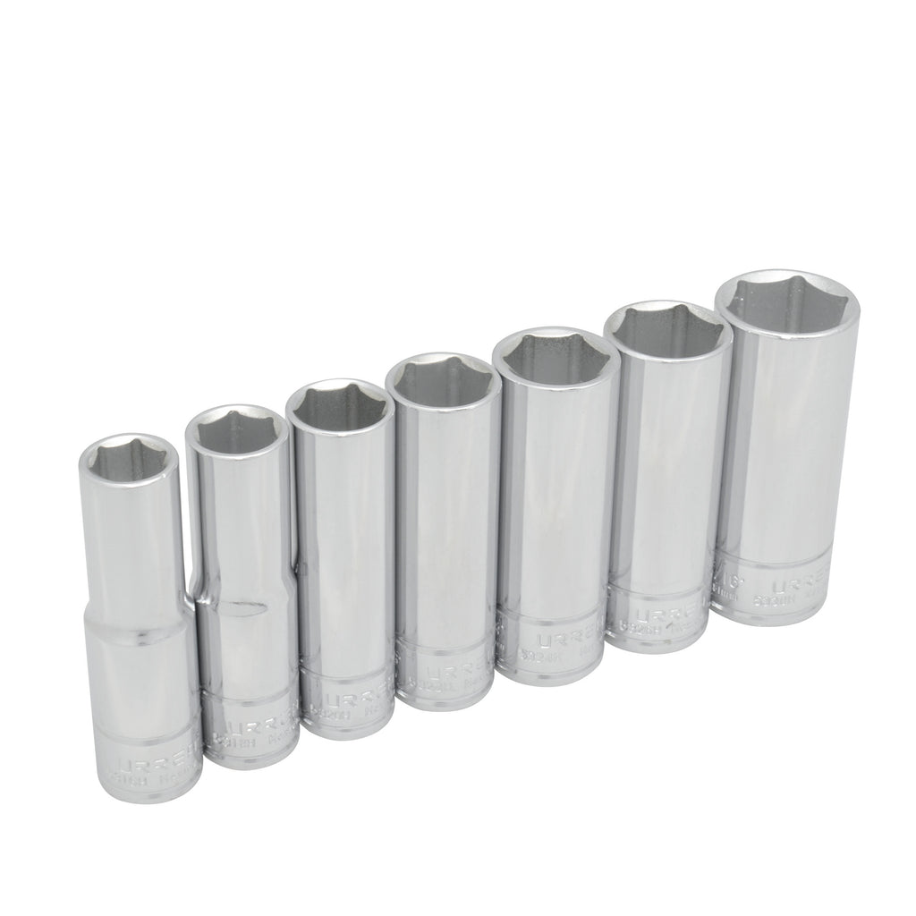 Juego de 7 Dados Largos en Pulgadas 1/2" Urrea 5300H