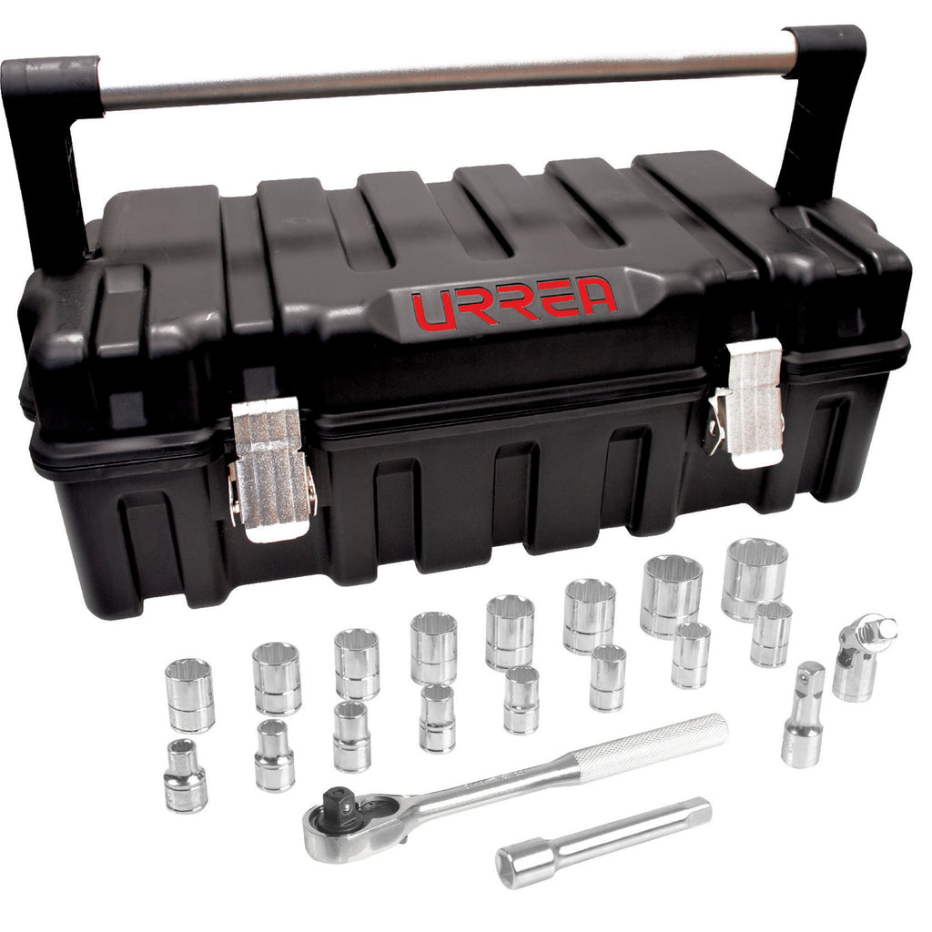 Juego de 21 Dados y Accesorios Métricos 1/2" Urrea 54P20M