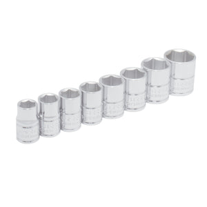 Juego de 8 Dados Metricos 3/8" 6 Puntas Urrea S02HM