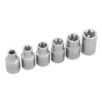 Juego de 6 Dados de 1/2" Torx Hembra Urrea 5400TX