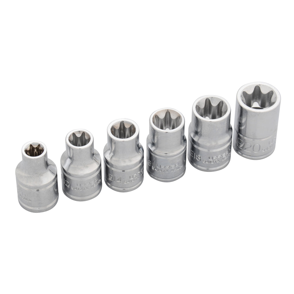 Juego de 6 Dados de 1/2" Torx Hembra Urrea 5400TX