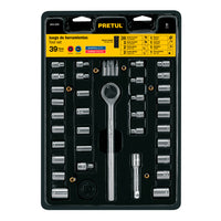 Juego De 39 Herramientas 1/4" y 3/8" Para Mecánico, Pretul 23973