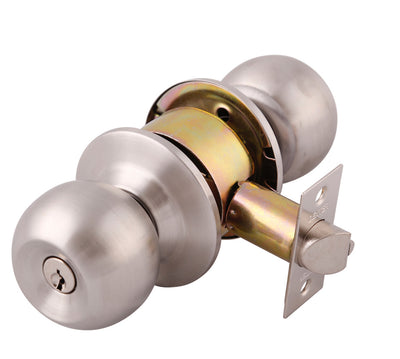 Cerradura Perilla Barza Cilindrica C/Llave Acero Inoxidable, Dexter 6605