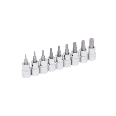 Juego de 9 Dados Punta Torx T10 a T50 Cuadro 3/8