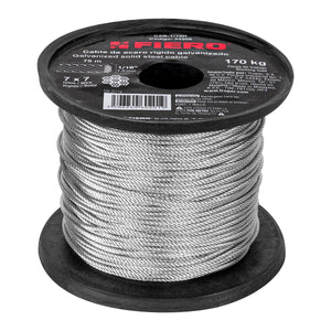 Metro De Cable Rígido 1/16" De Acero 7x7 Hilos, 75 m, Fiero 44208