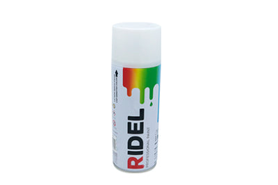 Pintura en Aerosol 400 ml/280gr Blanco Brillante, Ridel PA-BG.