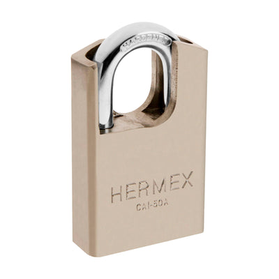 Candado De Acero, Máxima Seguridad, 50mm, Llave Anti-Ganzúa, Hermex 43334