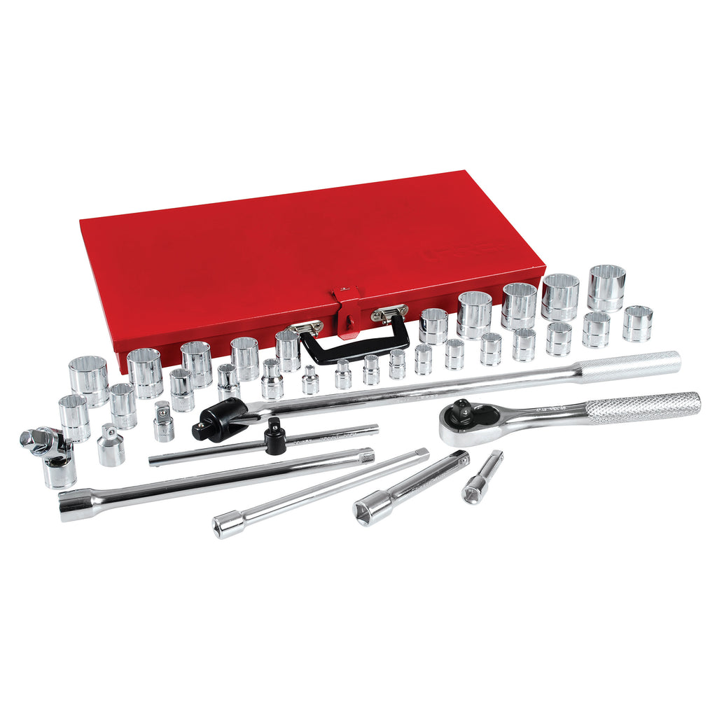 Juego de 37 Dados y Accesorios en Pulgadas 3/8" y 1/2" Urrea 5452
