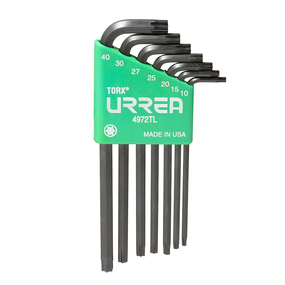 Juego de 7 Llaves Allen "L" Torx Larga, Urrea 4972TL