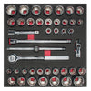 Juego de dados y accesorio cuadro 1/2" - SAE & Métricos - 42 pzs Urrea CH203