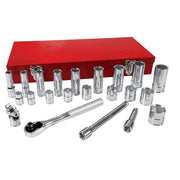Juego de 23 Dados y Accesorios 3/8" 6 Puntas Urrea 52134