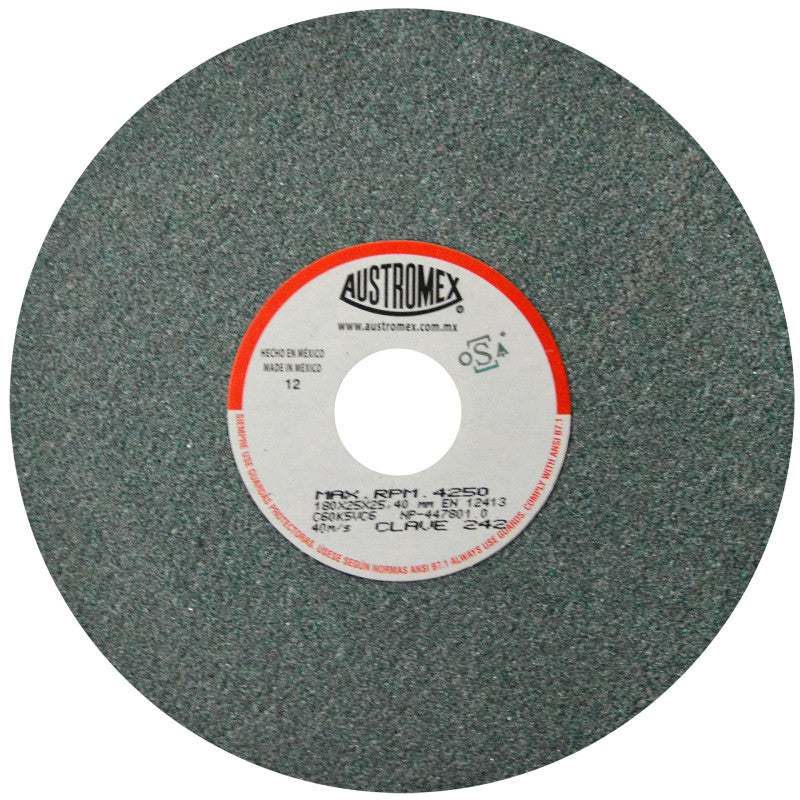 Rueda Abrasiva Grano 60 para Esmerilar Verde de 7 x 1 x 1 Austromex 242