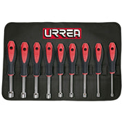 Juego de 9 destornilladores bimaterial de caja métricos Urrea 8200M