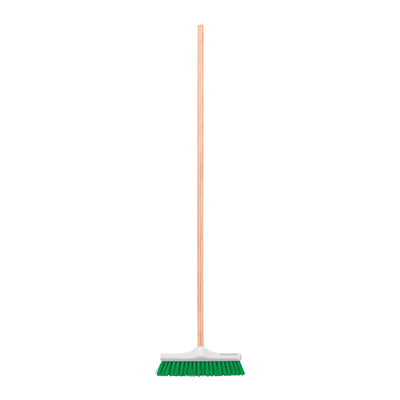 Cepillo Industrial Cerda Rígida de 30 cm, Bastón de Madera, Klintek 57034