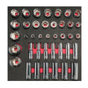 Juego de dados cuadro 1/2" - Métricos - cortos & largos 39 pzs Urrea CH207***