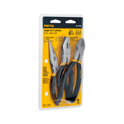 Juego De 3 Pinzas De 6', Mangos De PVC, Pretul 22975