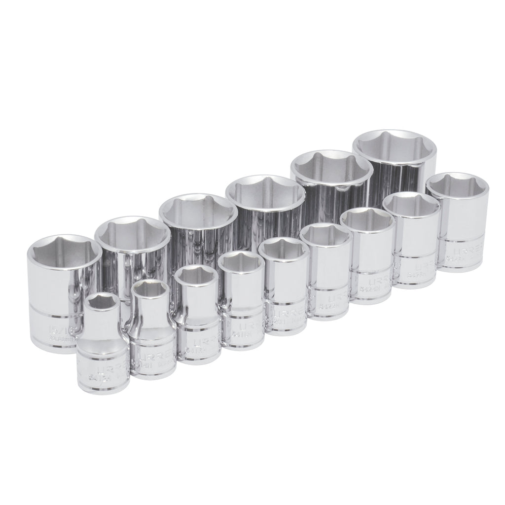 Juego de 15 Dados en Pulgadas 1/2" 6 Puntas Urrea 54110