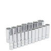 Juego De 18 Dados Largos Métricos 3/8" 6 Puntas, Urrea 52203