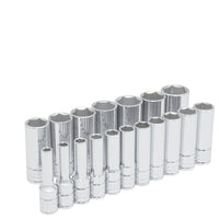 Juego De 18 Dados Largos Métricos 3/8" 6 Puntas, Urrea 52203
