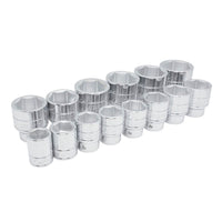 Juego de dados cuadro de 3/4", 6  puntas, en pulgadas, 14 piezas Urrea 55113