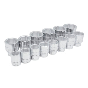 Juego de dados cuadro de 3/4", 6  puntas, en pulgadas, 14 piezas Urrea 55113