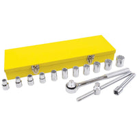 Juego de dados y accesorios cuadro de 1/2" métrico, 15 piezas Surtek F08M
