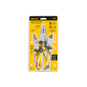 Juego De 3 Pinzas 3 Mango Comfort Grip, Pretul 22966