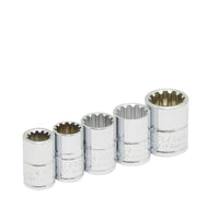 Juego de 5 dados Spline Cuadro "3/8" c/riel Urrea 5200SPL