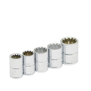 Juego de 5 dados Spline Cuadro "3/8" c/riel Urrea 5200SPL