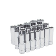 Juego de 18 dados largos métricos 1/2" 6 puntas Urrea 54203