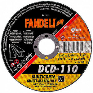Disco De Corte Multimaterial Delgado Pro 4 1/2 X 7/8", Fandeli 74651