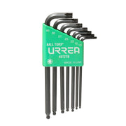 Juego de 7 Llaves Allen "L" Torx Punta de Bola, Urrea 4972TB
