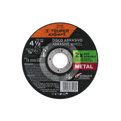 Disco Tipo 27 De 4-1/2' x 6.4 mm Desbaste De Metal, Expert 11548