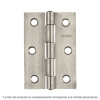 Bisagra Rectangular 3-1/2" Acero Inoxidable, Hermex 43204