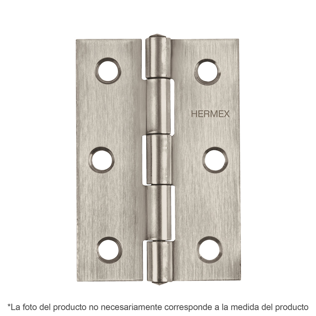 Bisagra Rectangular 3-1/2" Acero Inoxidable, Hermex 43204