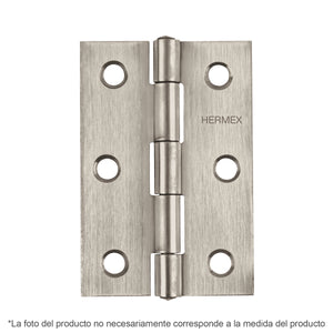 Bisagra Rectangular 3-1/2" Acero Inoxidable, Hermex 43204