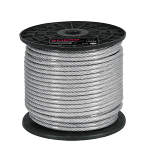 Metro De Cable Rígido 1/4" Acero 7x7 Recubierto PVC, 75 m, Fiero 44218
