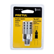 Cople Rápido De Acero, Hembra, Cuerda 1/4" NPT, Pretul COPLE-HEM-1/4P