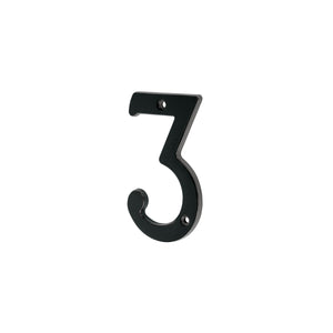 Número 3 De Latón Sólido 4", Negro,  Hermex 47856