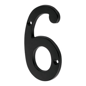 Número 6 De Latón Sólido 4", Negro,  Hermex 47859