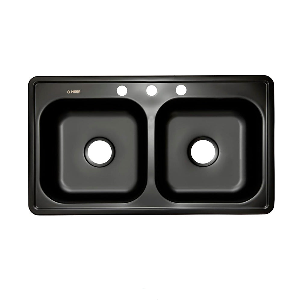 Tarja Doble Acero Inox 201 Calibre 22 84x48 3 Perf Negra, Meer TD8448N.