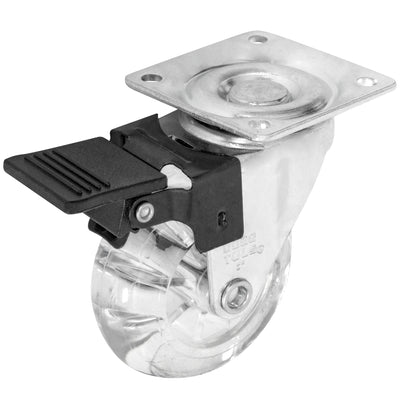 Rodaja PU Transparente Giratorio/Freno, Dogotuls ZF5254
