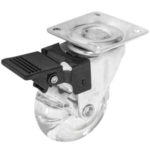 Rodaja PU Transparente Giratorio/Freno, Dogotuls ZF5254