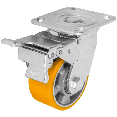 Rodaja Aluminio PU Naranja Giratorio/Freno, Dogotuls ZF5274