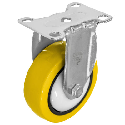 Rodaja PU Amarillo Cromada Fija 4