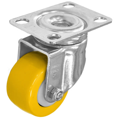 Rodaja PU Amarillo Cromada Giratoria 2