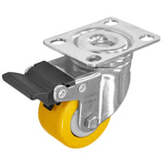 Rodaja PU Amarillo Cromada Gira/Freno 2", Dogotuls ZF5286