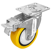 Rodaja PU Amarillo Cromada Gira/Freno 3", Dogotuls ZF5287