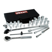Juego de 34 Dados y Accesorios en Pulgadas 3/8" y 1/2" Urrea 5452PT